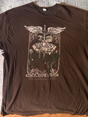 Bon Jovi The Circle Tour Vintage Graphic Band Tee - Brown— Unisex